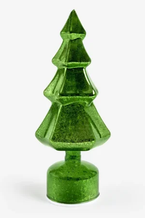 Green Spinning LED Glass Tree Free Shipping