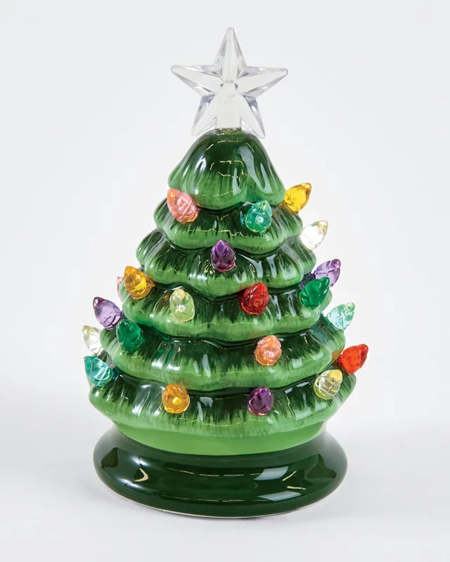 Mini Ceramic LED Tree in Green Exclusive Offer