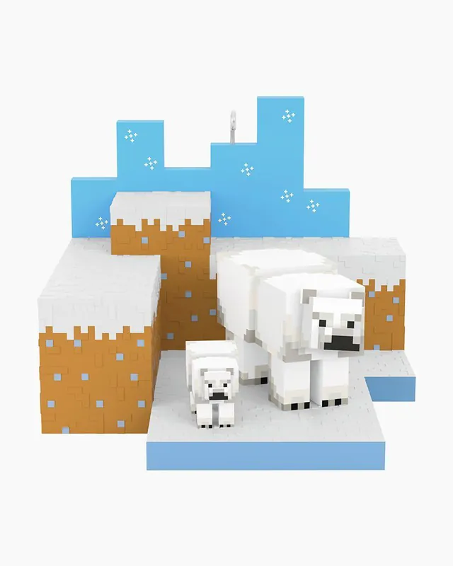 Fan Favorite Minecraft Polar Bears in Snowy Tundra Ornament
