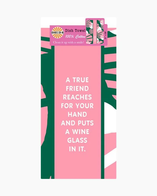 Bargain True Friend Wine Glass Dish Towel
