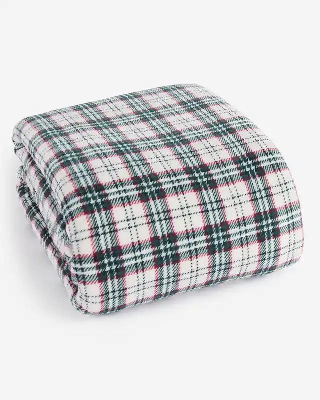 Cranberry Plaid Luxury Throw Blanket Crafted