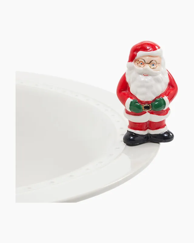 Next Day Delivery mini Father Christmas Ceramic Platter Ornament