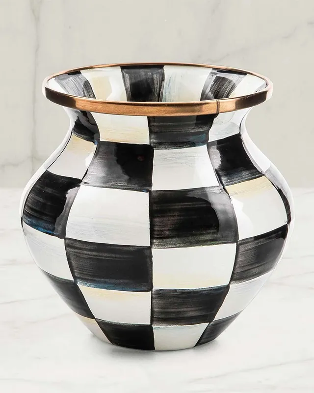 Courtly Check Enamel Vase New Arrival