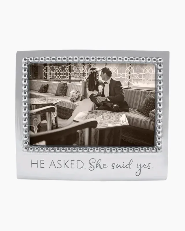 He Asked She Said Yes Beaded 4x6 Picture Frame Next Day Delivery