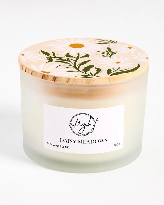Price Drop White Daisy 12 oz. Candle with Lid