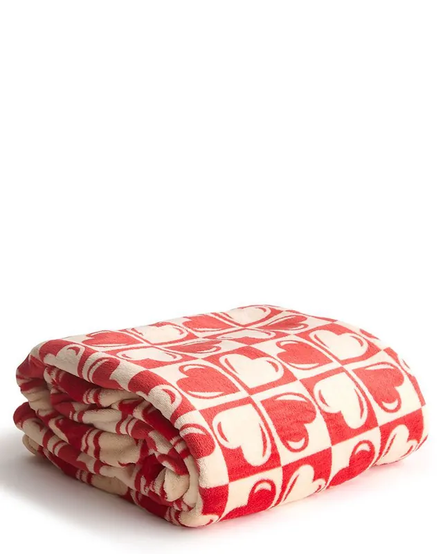 Authentic Plush Throw Blanket in Graphic Heart