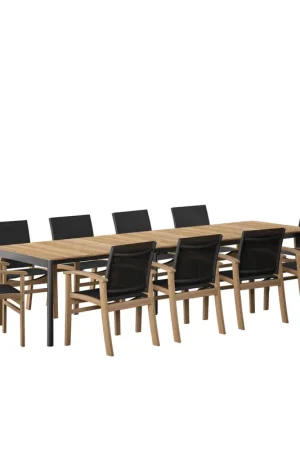 Amazonia Madrid 11 Piece Extendable Outdoor Dining Set | International Home Miami - GEN TPZEXTBL_10FORTBK Handmade