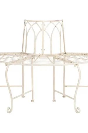Abia Wrought Iron Outdoor Tree Bench | Safavieh - PAT5018 Next Day Delivery