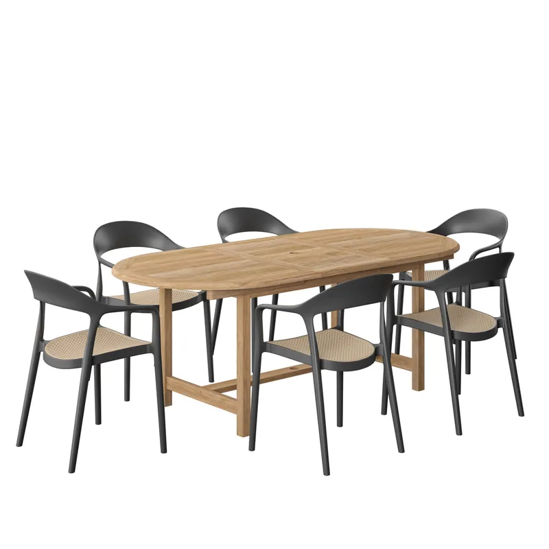 Hot Deal Amazonia Porto Banus 7-Piece Outdoor Dining Set | International Home Miami - DIANOVSM_6_CARA_BK