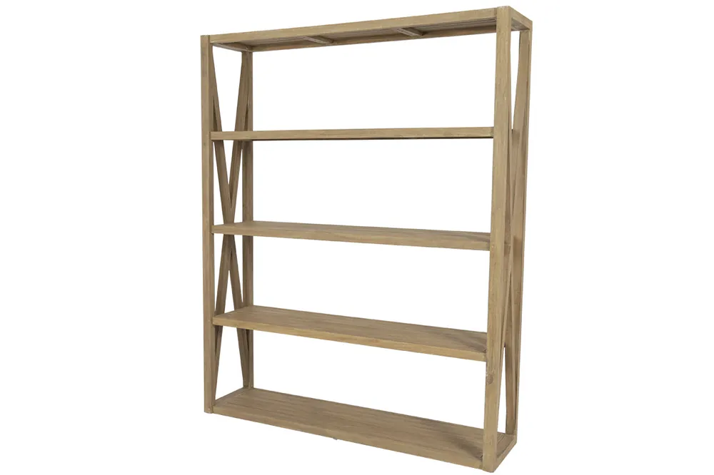 Hassle-Free Returns Coastal Teak X Bookcase | Sunset West - SW5501-XBK