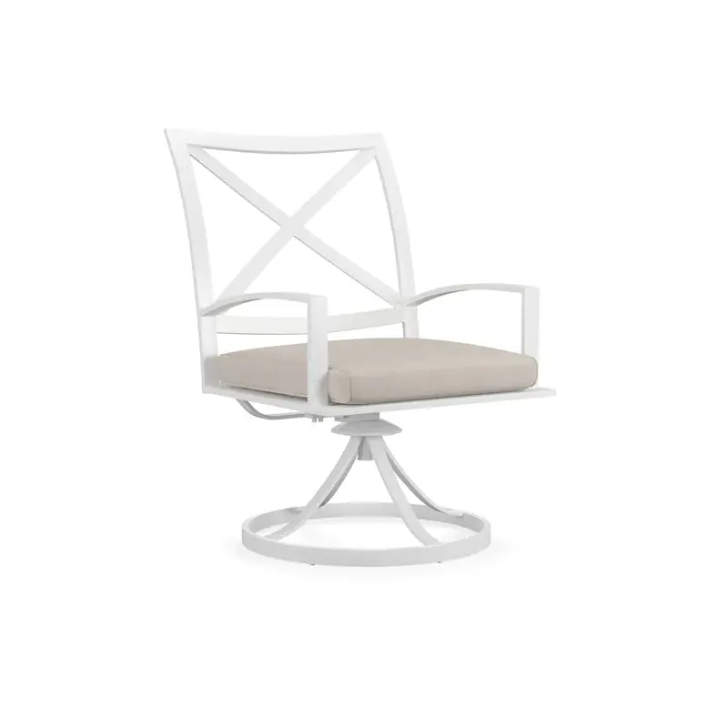 Bristol Swivel Dining Chair in Canvas Flax w/ Self Welt - White | Sunset West - SW501-11-FLAX-STKIT Latest