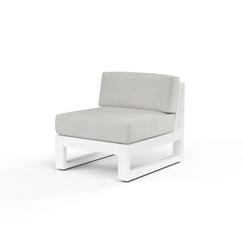 Newport Armless Club Chair in Cast Silver, No Welt - Frost | Sunset West - SW4801-AC-SLVR-STKIT Professional Grade