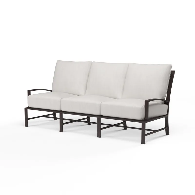 Hot Picks La Jolla Sofa in Canvas Flax w/ Self Welt - Espresso | Sunset West - SW401-23-FLAX-STKIT