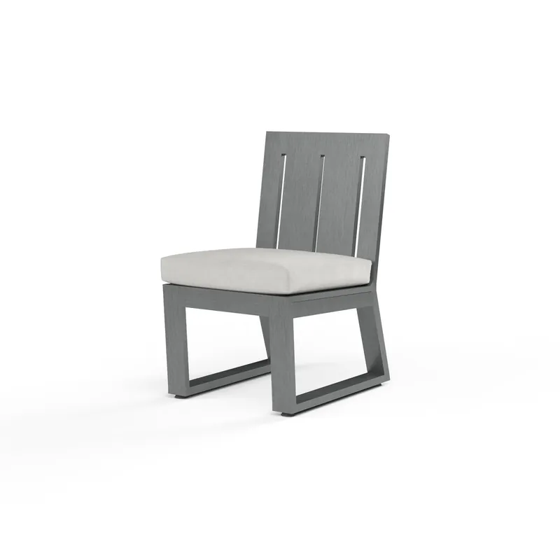 Today Only Redondo Armless Dining Chair in Cast Silver, No Welt - Slate | Sunset West - SW3801-1A-SLVR-STKIT