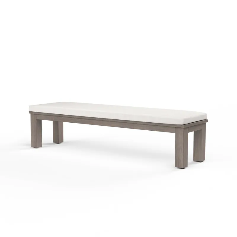 Fast Shipping Laguna Dining Bench in Canvas Flax, No Welt - Driftwood | Sunset West - SW3501-BNC-FLX-STKIT