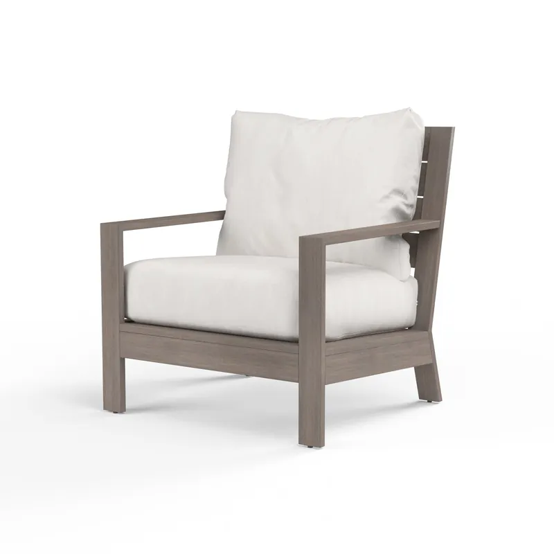 Premium Laguna Club Chair in Canvas Flax, No Welt - Driftwood | Sunset West - SW3501-21-FLAX-STKIT