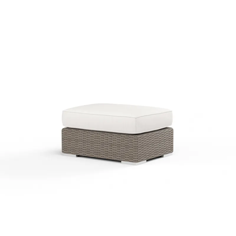 New Arrival Coronado Ottoman in Canvas Flax w/ Self Welt - Driftwood | Sunset West - SW2101-OTT-FLX-STKIT