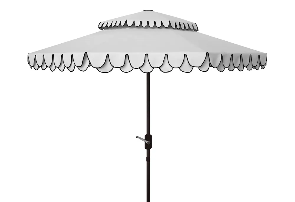 Fast Shipping Elegant Valance 9Ft Double Top Umbrella | Safavieh - PAT8206