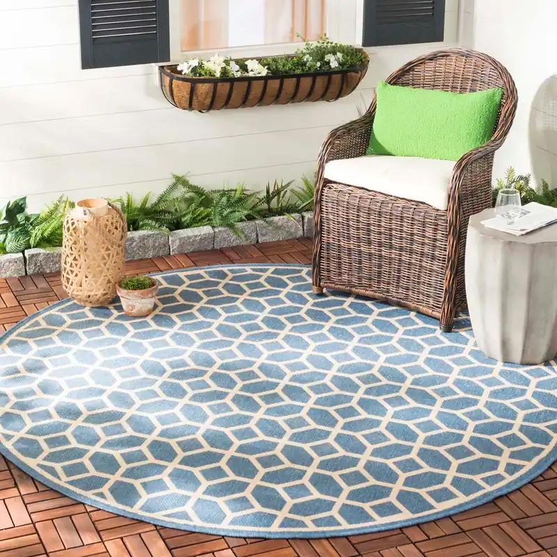 Same Day Shipping Safavieh Beach House Rug Collection: BHS127M - Blue / Creme