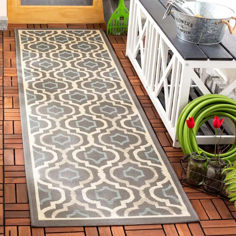 Free Delivery Safavieh Courtyard Rug Collection: CY7938-25821 - Navy / Beige