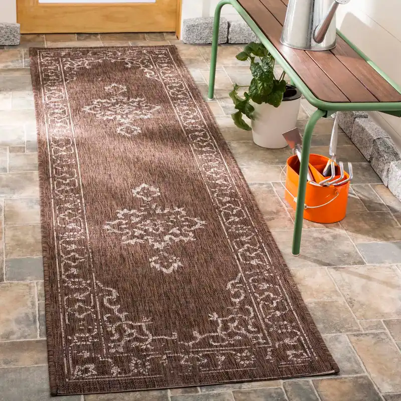 Safavieh Courtyard Rug Collection: CY8481-23221 - Brown / Beige Discount