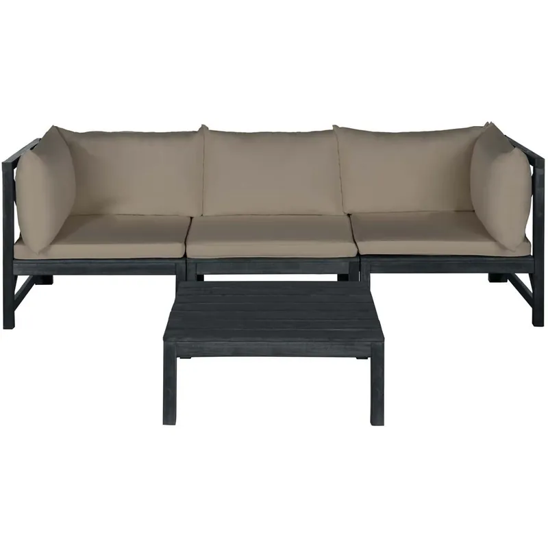 Limited Edition Safavieh Lynwood Outdoor Sectional - Dark Slate Gray / Taupe