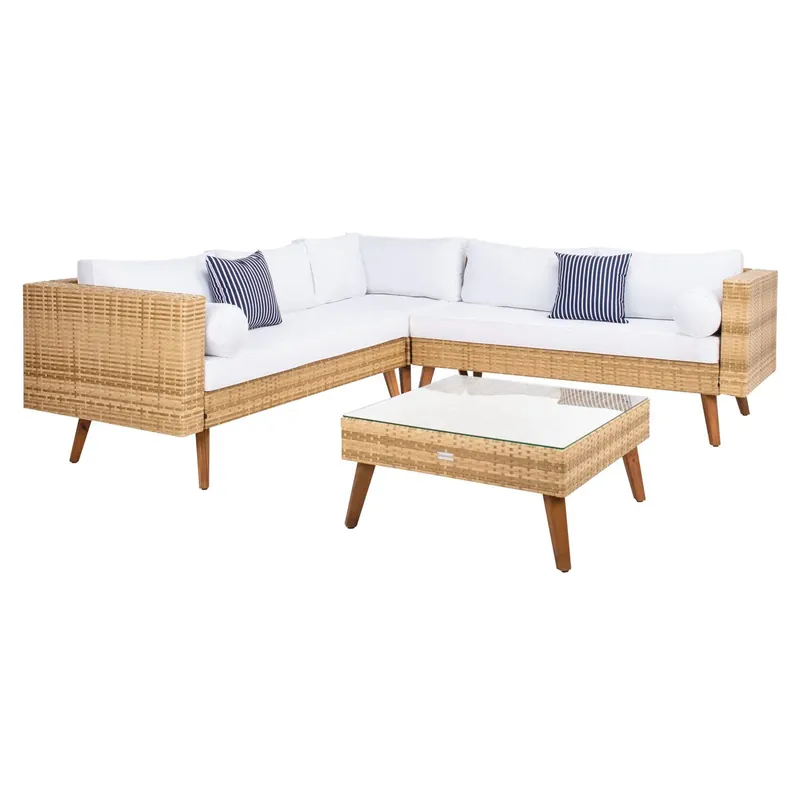 Safavieh Analon Outdoor Sectional - Natural / White Deal