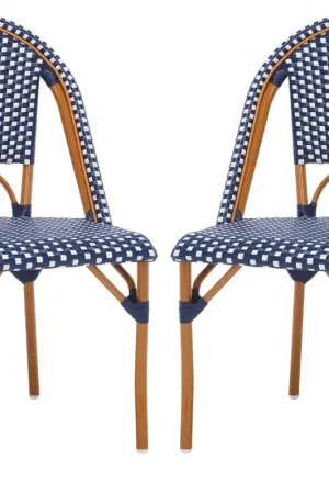 Worldwide Shipping Safavieh California Side Chair - Navy / White - PAT7530E-SET2