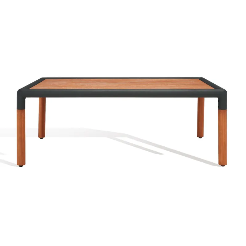 Affordable Safavieh Tommy Metal And Wood Patio Coffee Table, Black / Natural