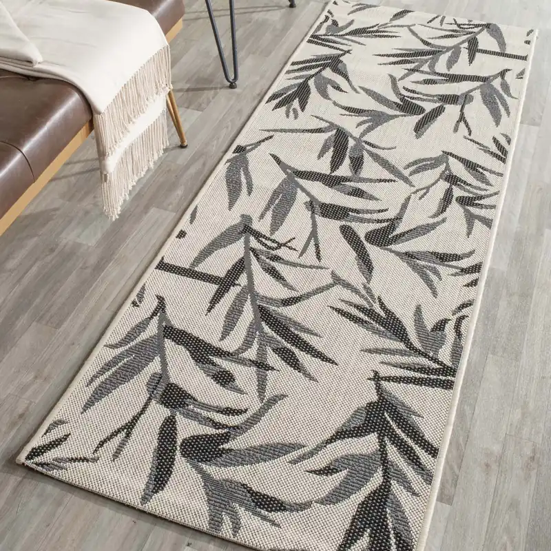 Money Back Guarantee Safavieh Courtyard Rug Collection CY8022-36621 - Black / Beige
