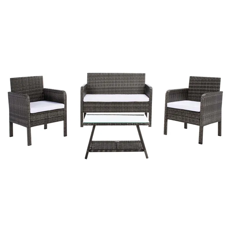 Safavieh Aboka 4Pc Living Set - Grey Brown / White Best Choice