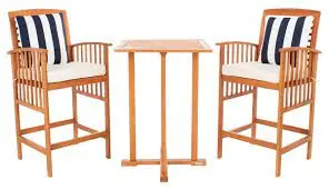 Safavieh Pate 3 Pc Bar 39.8-Inch H Table Bistro Set - Natural/Beige Exclusive