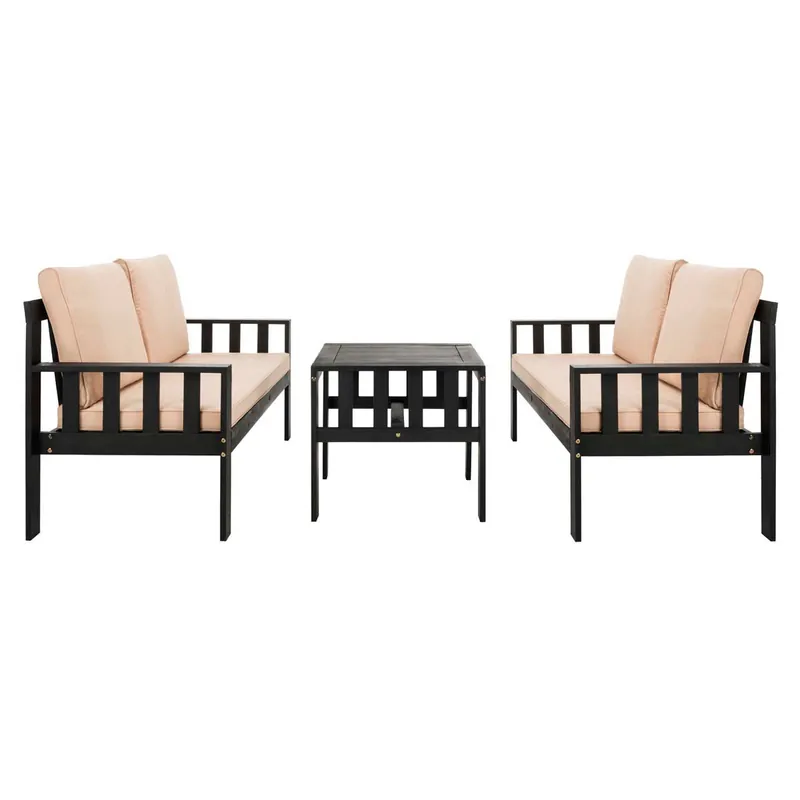 Direct From Factory Safavieh Lardner Living Set - Dark Slate Grey/Sahara Beige