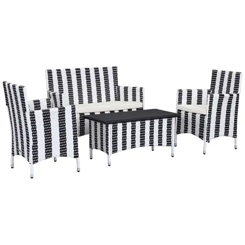 Best Seller Safavieh Figueroa 4 Pc Outdoor Set - Black/White