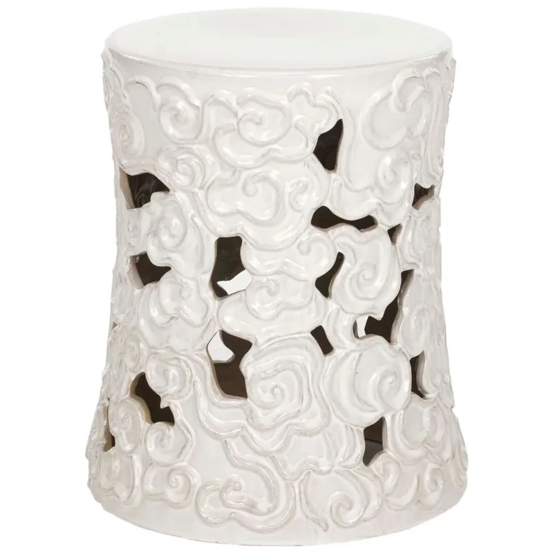 Buy Direct White Cloud Garden Stool | Safavieh - ACS4519