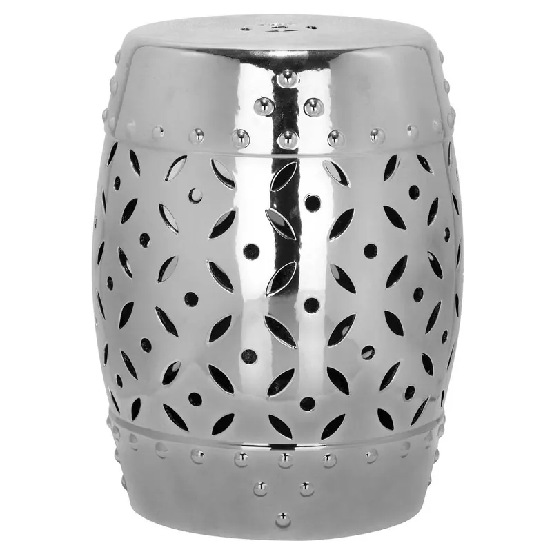 Silver Lattice Coin Garden Stool | Safavieh - ACS4510 Holiday Sale