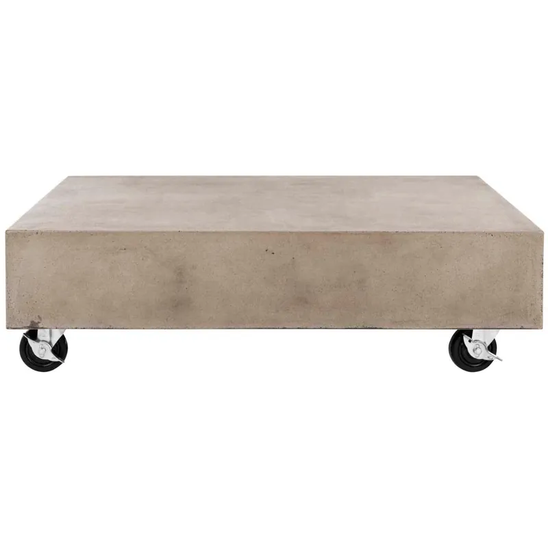 Gargon Indoor Outdoor Modern Concrete 9.84 Inch H Coffee Table With Casters | Safavieh -VNN1023 Latest