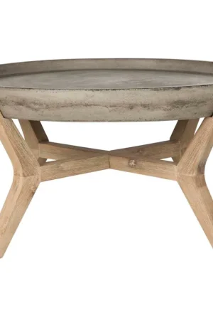 Wynn Indoor Outdoor Modern Concrete Round 18.1 Inch H Coffee Table | Safavieh -VNN1013 Top Rated