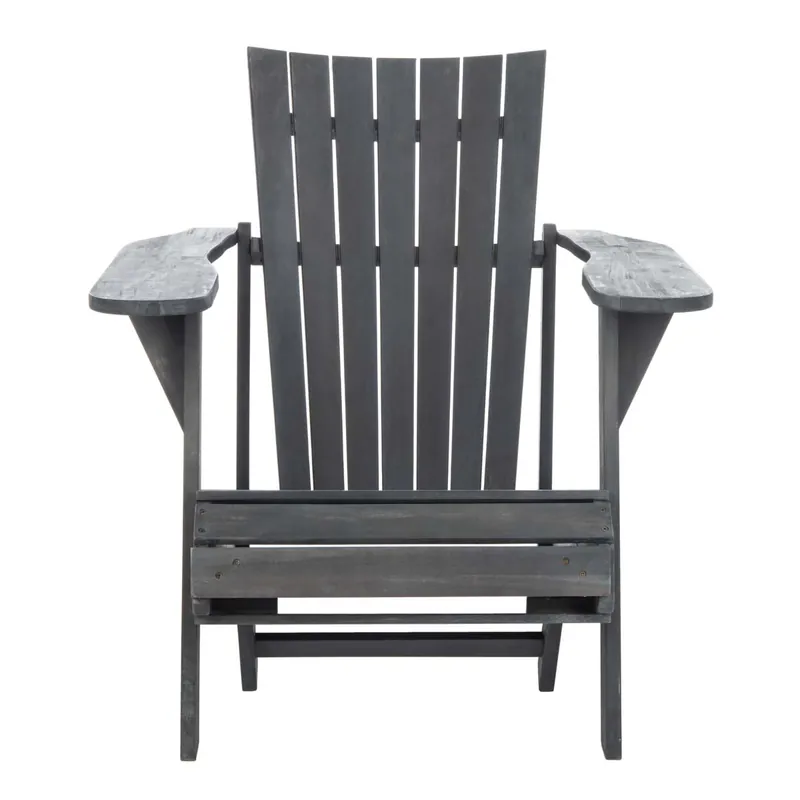 Handmade Safavieh Merlin Adirondack Chair With Retractable Footrest - Ash Grey