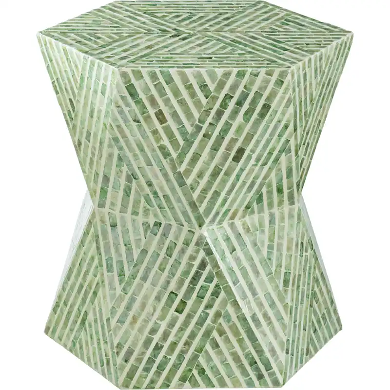 Hexagon 19.7 inch Green Stool Fan Favorite