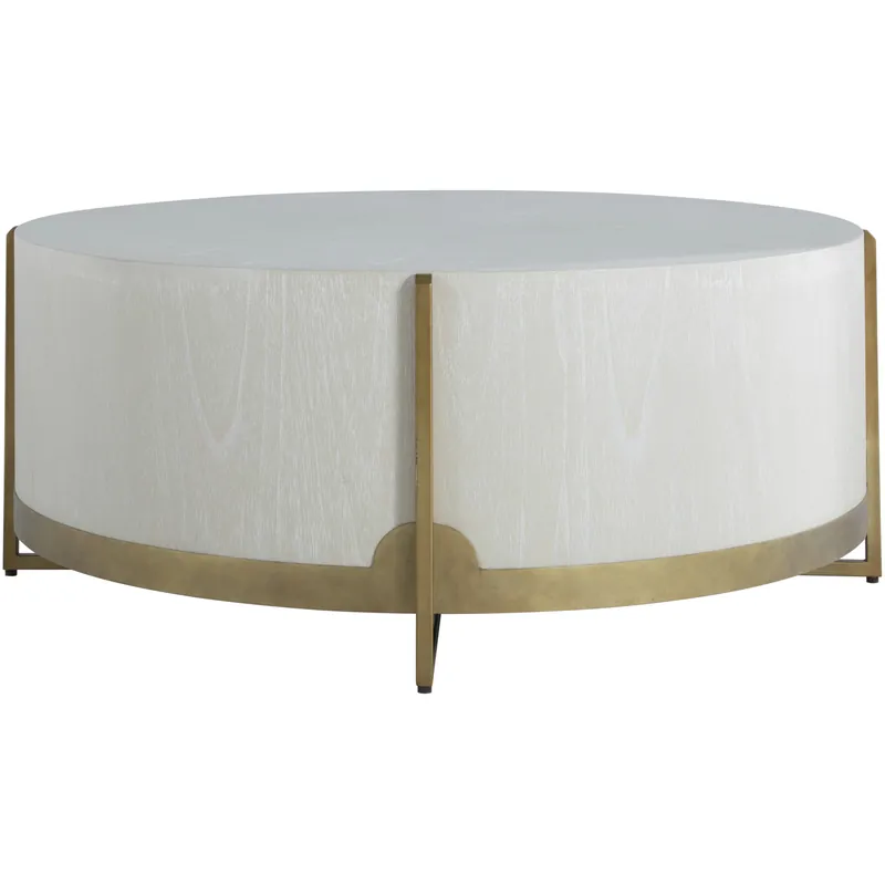 Clifton 45.5 X 45.5 inch White Cerused Oak / Stained Gold Coffee Table Warranty Included