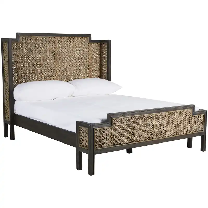 Camille Natural Gray Rattan and Cerused Ash Bed Buy Online