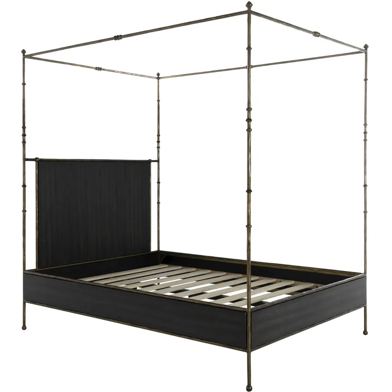 Don’t Miss Out Reese Cerused Forest Black and Dark Antique Brass Queen Bed