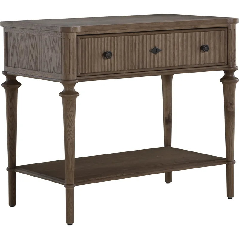 Andrea 33.25 X 28.25 inch Satin Oak and Antique Bronze Nightstand Fast Shipping