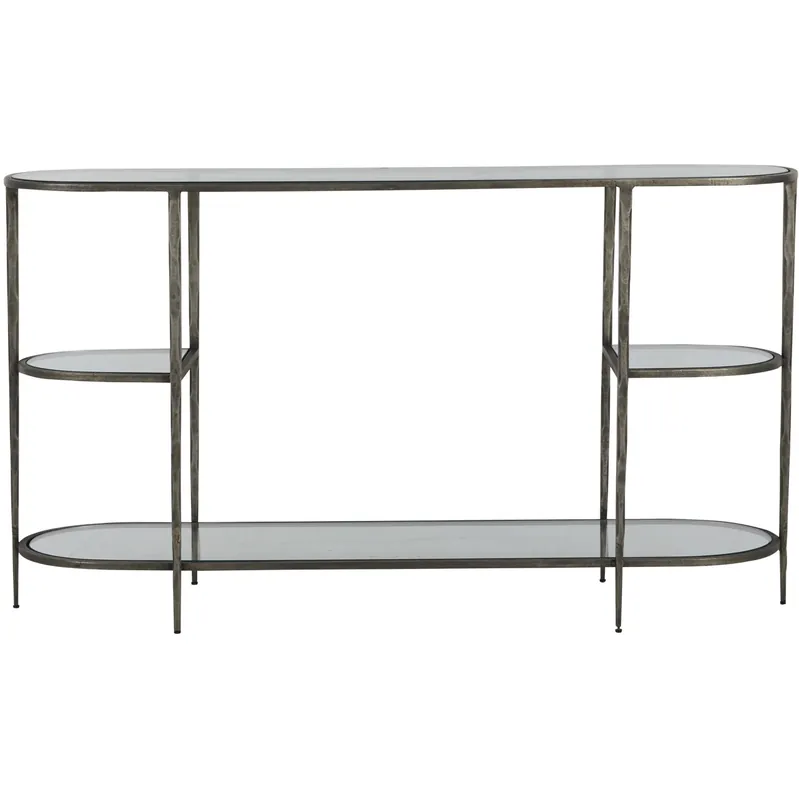 Buy Today Wyeth 64 X 16 inch Antique Nickel and Tempered Glass Console Table