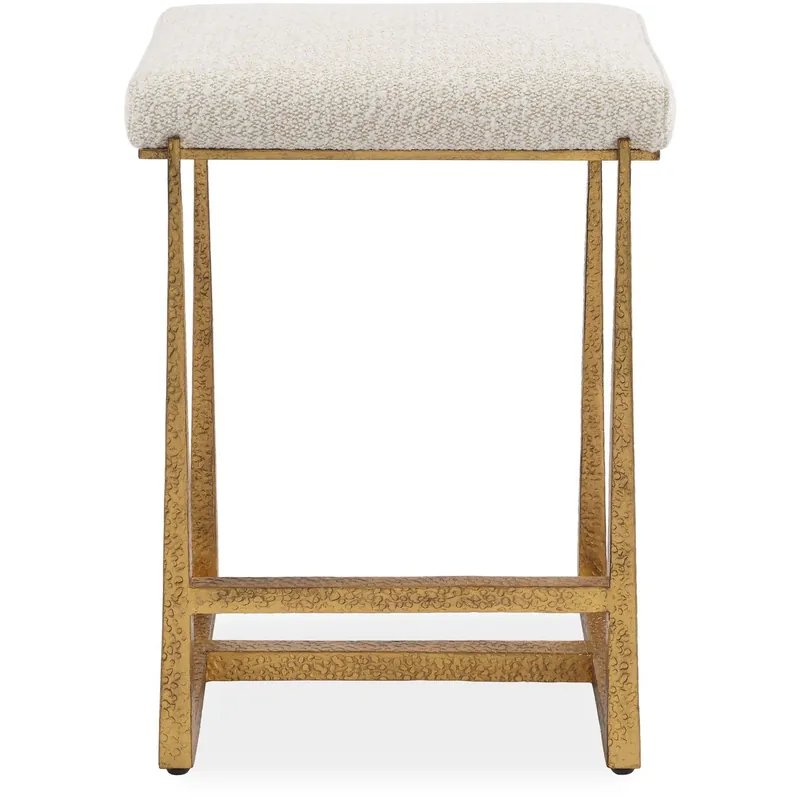 Holiday Sale Midas 26 inch Textured Antique Gold and Driftwood Toned Polyester Counter Stool