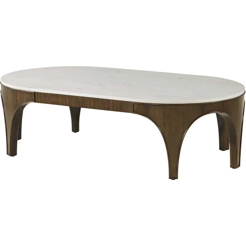 Arlo 60 X 34 inch Cocktail Table, Wooden with Marble Top Super Sale