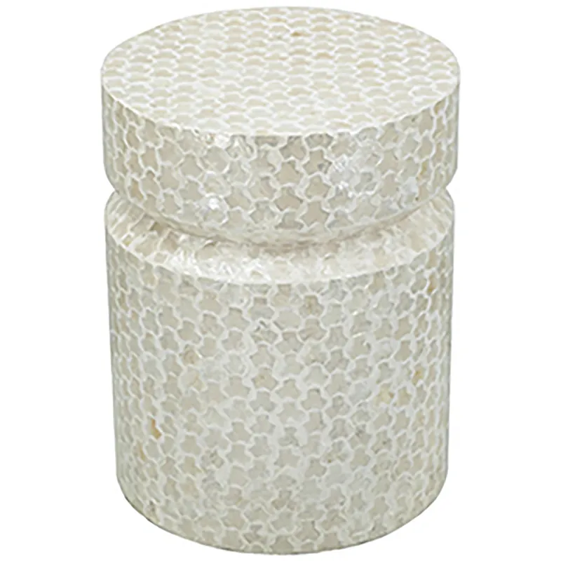 Anita 17.7 inch White Accent Stool Express Delivery