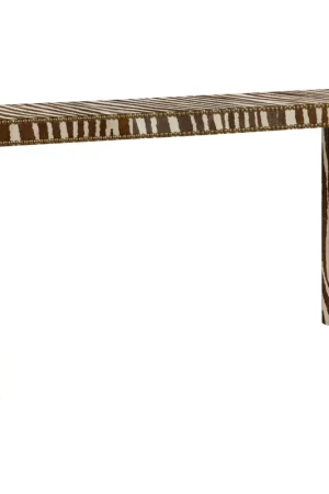 Zebra 60 inch Brown and White/Cream Console Table Exclusive