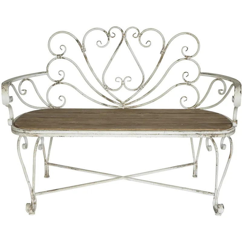 Place Order Anita Distressed White/Brown Bench
